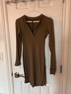 SKIMS henley minidress